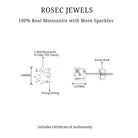 5 MM Round Moissanite Solitaire Screw Back Stud Earring Moissanite - ( D-VS1 ) - Color and Clarity - Rosec Jewels