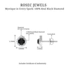 Classic Black and White Diamond Snake Stud Earrings Black Diamond - ( AAA ) - Quality - Rosec Jewels