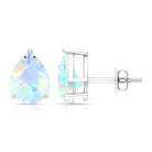 Pear Cut Ethiopian Opal Solitaire Stud Earrings Ethiopian Opal - ( AAA ) - Quality - Rosec Jewels