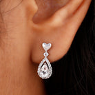 1.25 CT White Topaz Bridal Teardrop Earrings White Topaz - ( AAA ) - Quality - Rosec Jewels