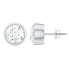 Rosec Jewels-Certified Moissanite Solitaire Stud Earrings in Bezel Setting