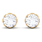 Designer Moissanite Solitaire Stud Earrings Moissanite - ( D-VS1 ) - Color and Clarity - Rosec Jewels