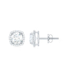 2.25 CT Round Shape Moissanite Stud Earrings with Halo Moissanite - ( D-VS1 ) - Color and Clarity - Rosec Jewels