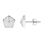 Round Cut Moissanite Geometric Stud Earrings Moissanite - ( D-VS1 ) - Color and Clarity - Rosec Jewels