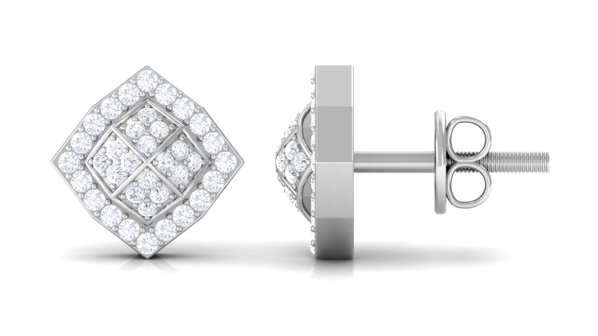 Rosec Jewels-Certified Natural Diamond Geometric Stud Earrings