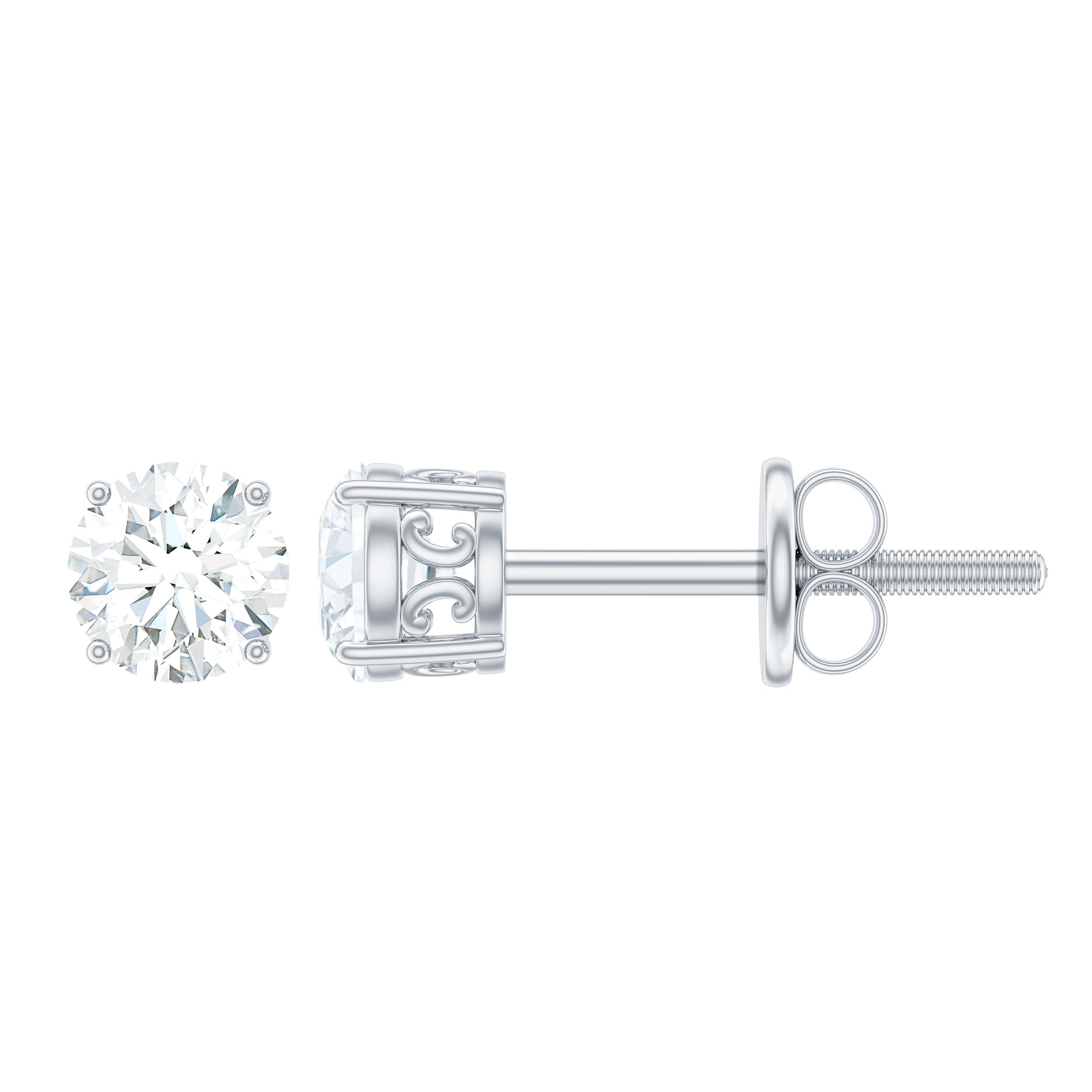 Rosec Jewels-Certified Lab Grown Diamond 4 Prong Stud Earrings