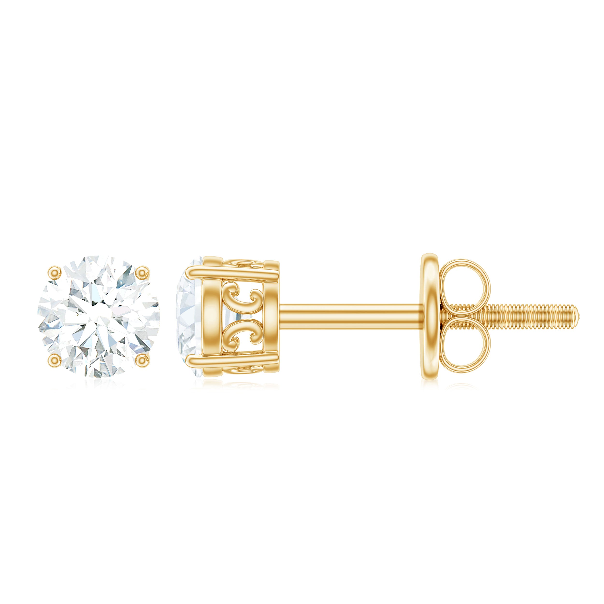 Rosec Jewels-Certified Lab Grown Diamond 4 Prong Stud Earrings