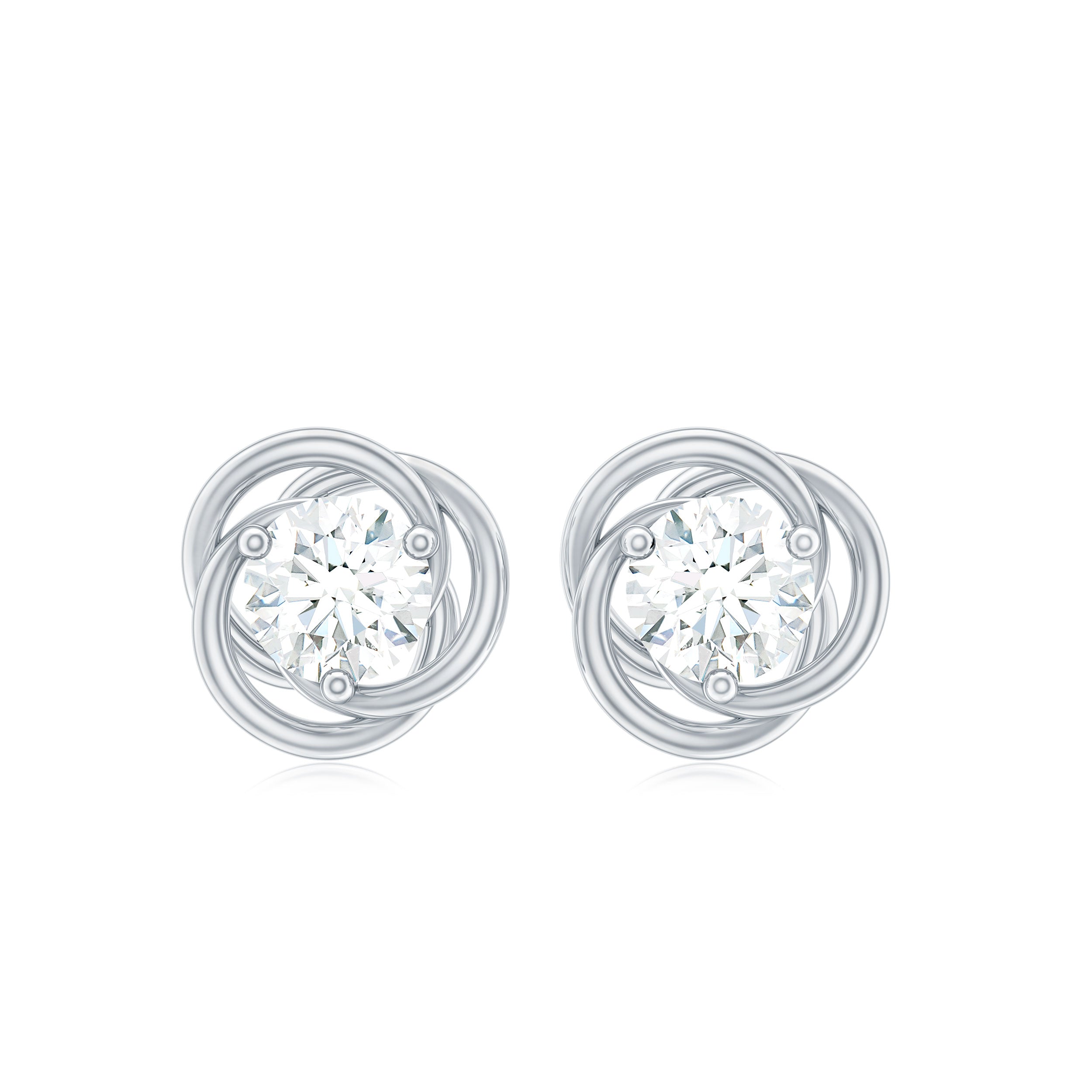 Rosec Jewels-Certified Lab Grown Diamond Swirl Earrings With Screw Back