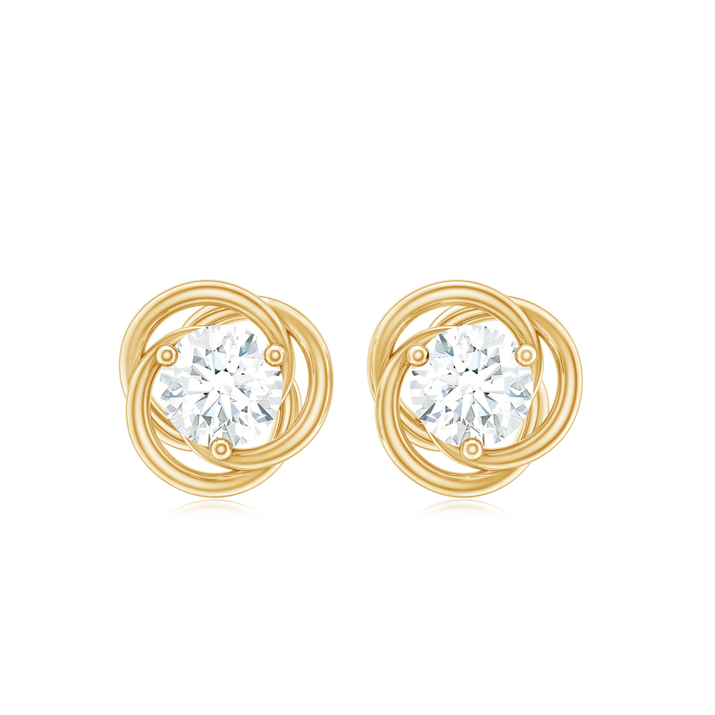 Rosec Jewels-Certified Lab Grown Diamond Swirl Earrings With Screw Back