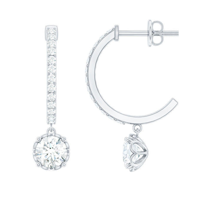Lab Grown Diamond Minimal Hoop Drop Earrings