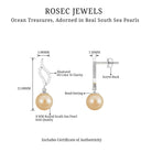 7 MM Elegant South Sea Pearl and Diamond Drop Earrings South Sea Pearl - ( AAA ) - Quality - Rosec Jewels