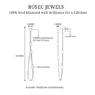 1/2 CT Bezel Set Diamond Drop Chain Earrings Diamond - ( HI-SI ) - Color and Clarity - Rosec Jewels