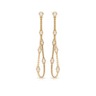 1/2 CT Bezel Set Diamond Drop Chain Earrings Diamond - ( HI-SI ) - Color and Clarity - Rosec Jewels