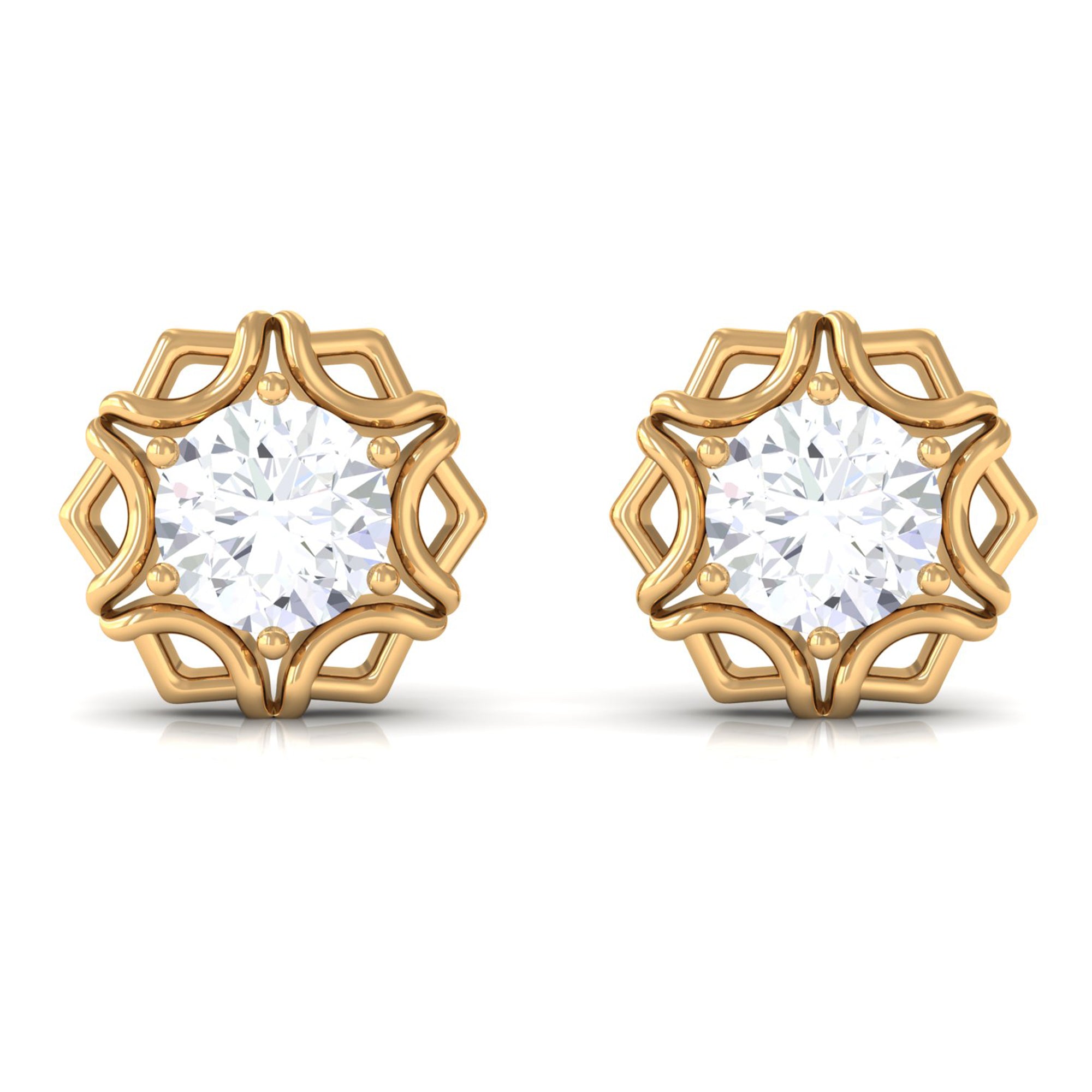 Rosec Jewels-Lab Grown Diamond 1 Carat Stud Earrings With Screw Back