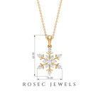 Certified Moissanite Scatter Snowflake Pendant Moissanite - ( D-VS1 ) - Color and Clarity - Rosec Jewels