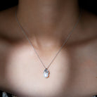 Freshwater Pearl Solitaire Pendant with Silver Leaf - Rosec Jewels