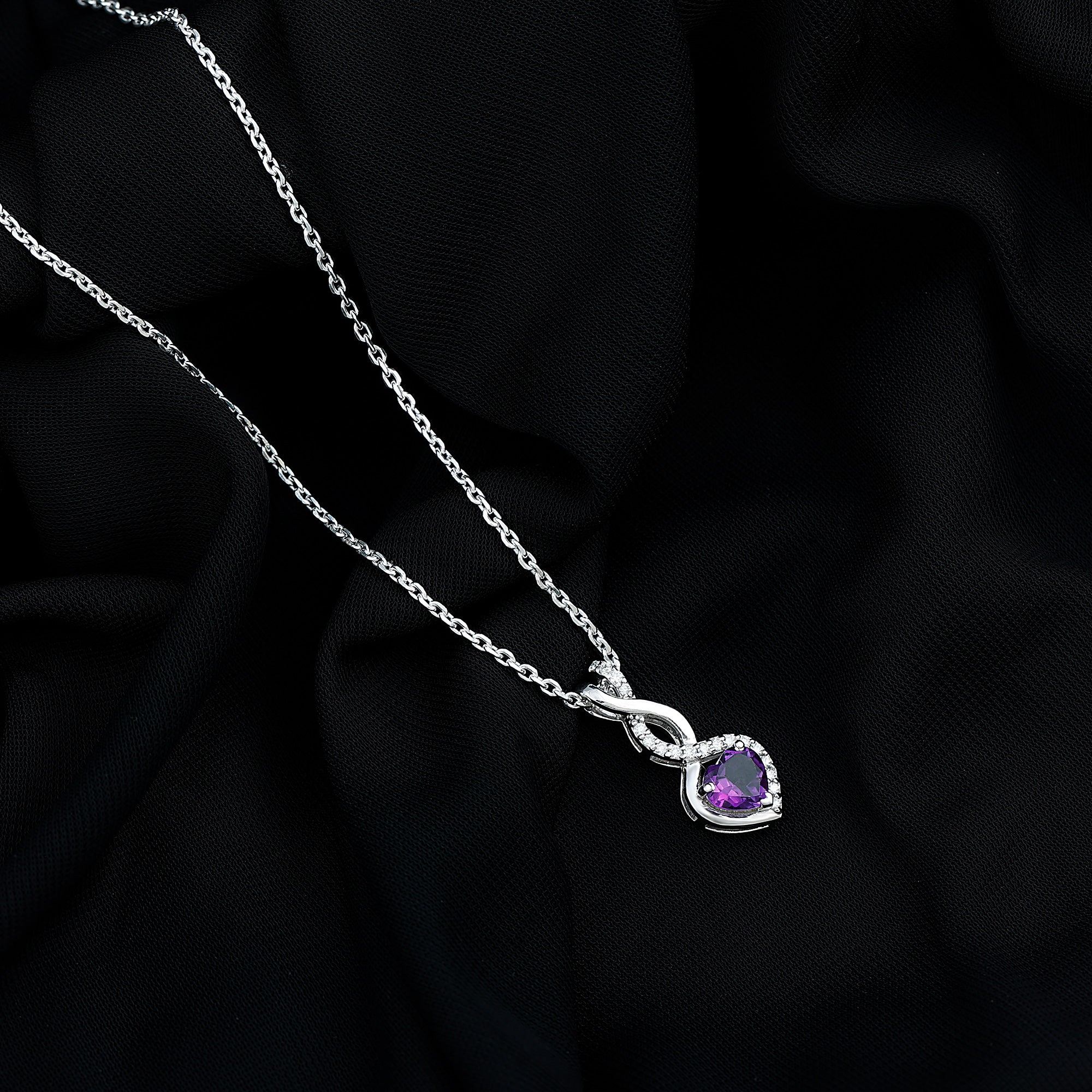 Faceted store Black Jade & Amethyst Infinity Necklace