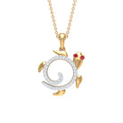Ruby and Diamond Tortoise Pendant Necklace Ruby - ( AAA ) - Quality - Rosec Jewels