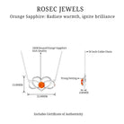 Solitaire Orange Sapphire Infinity Heart Necklace Orange Sapphire - ( AAA ) - Quality - Rosec Jewels