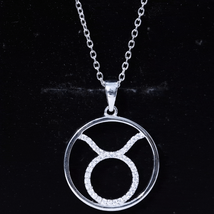 Taurus Sign Pendant Necklace With Moissanite - Rosec Jewels