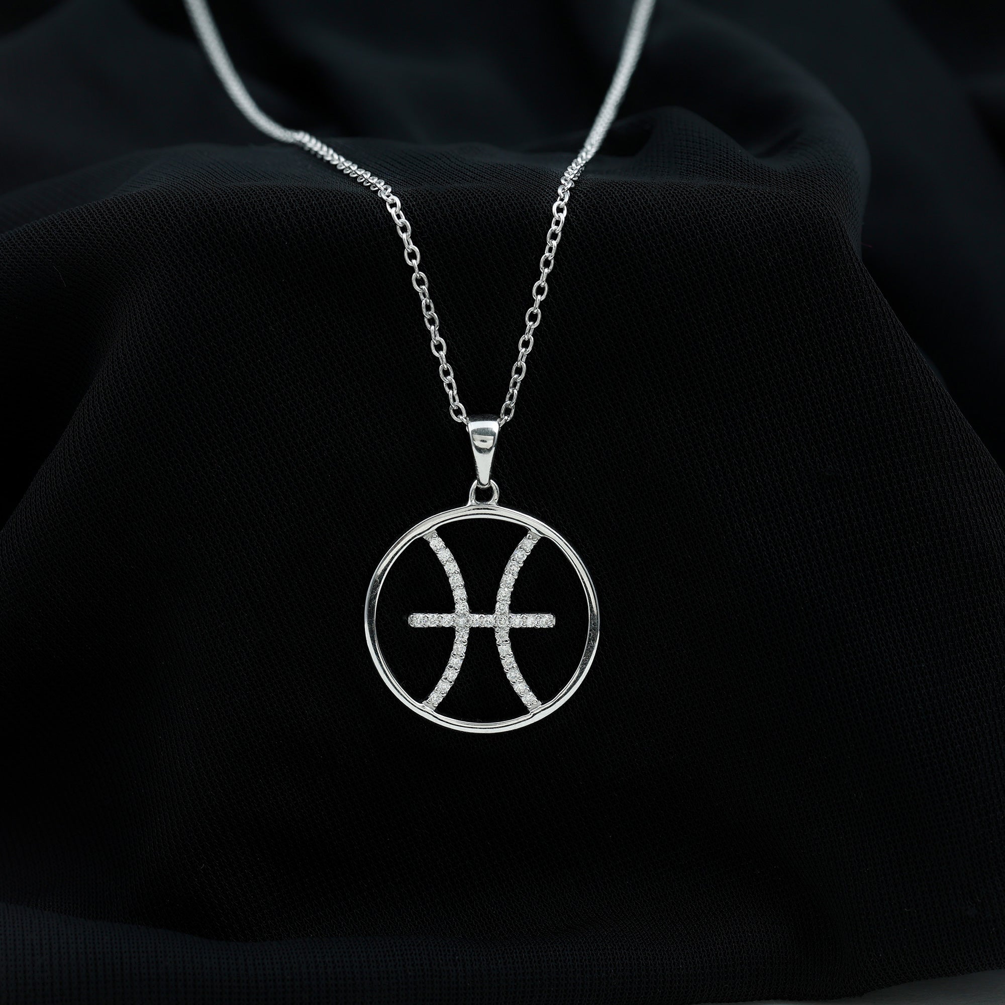 Moissanite Pisces Zodiac Pendant Necklace - Rosec Jewels