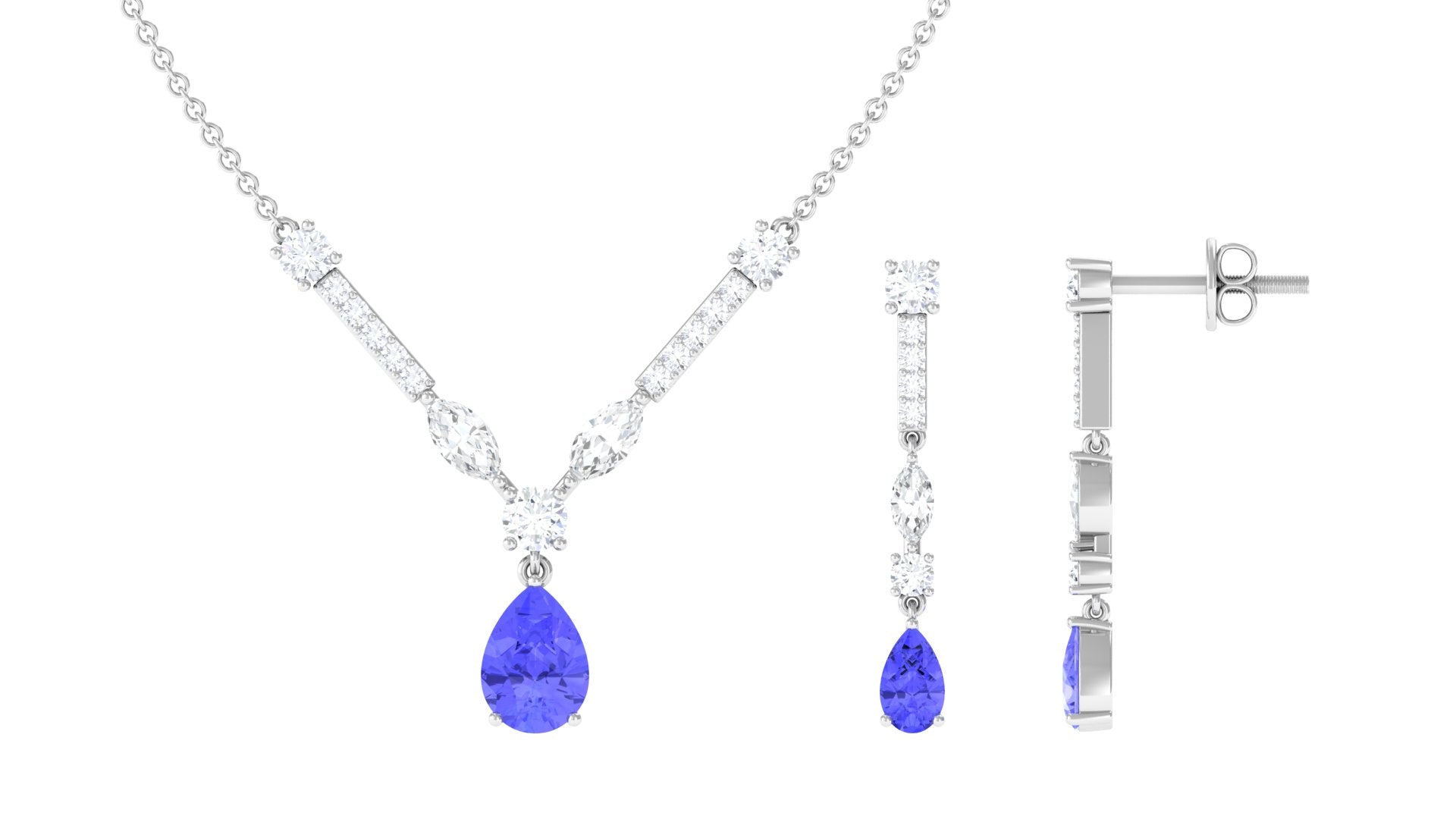 Tanzanite necklace and on sale earrings set