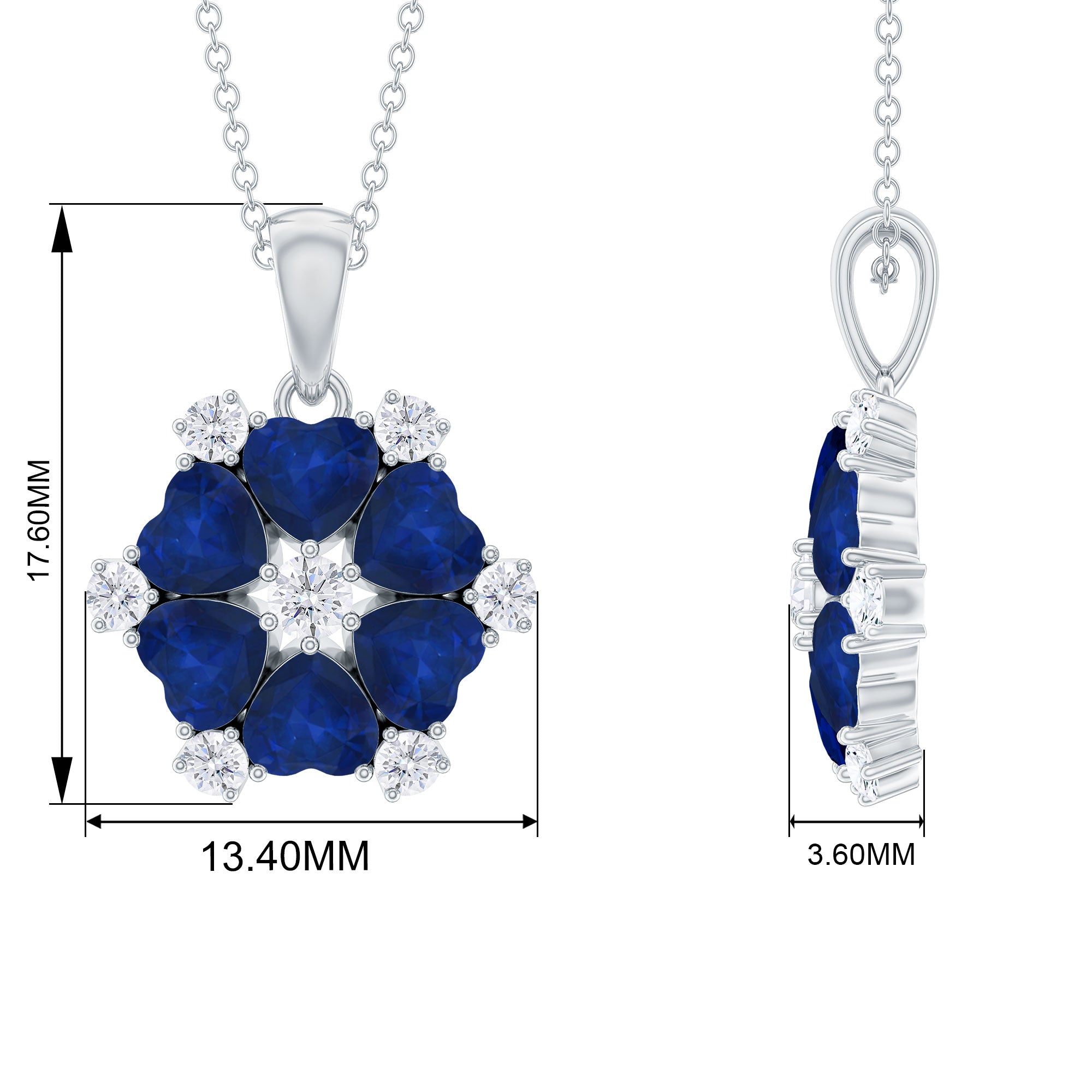 Pave Diamond & Blue Sapphire Tag shops Pendant, (8017-DGM)