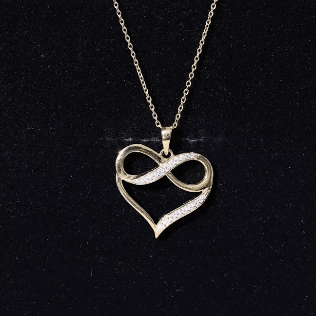 Rosec Jewels-Moissanite Infinity Heart Pendant Necklace