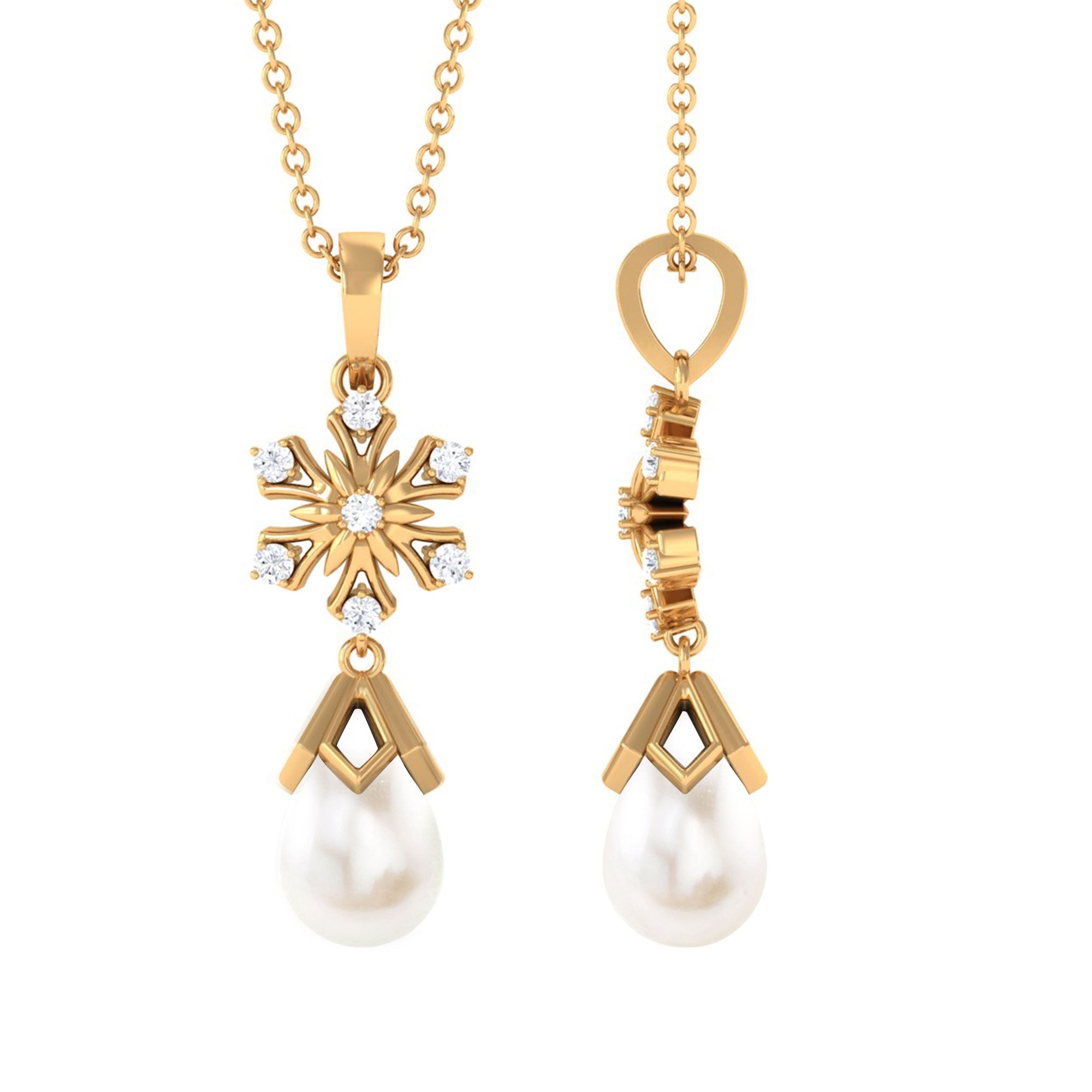 Snowflake White Pendant Freshwater Pearl 3-Piece on sale Jewelry Set