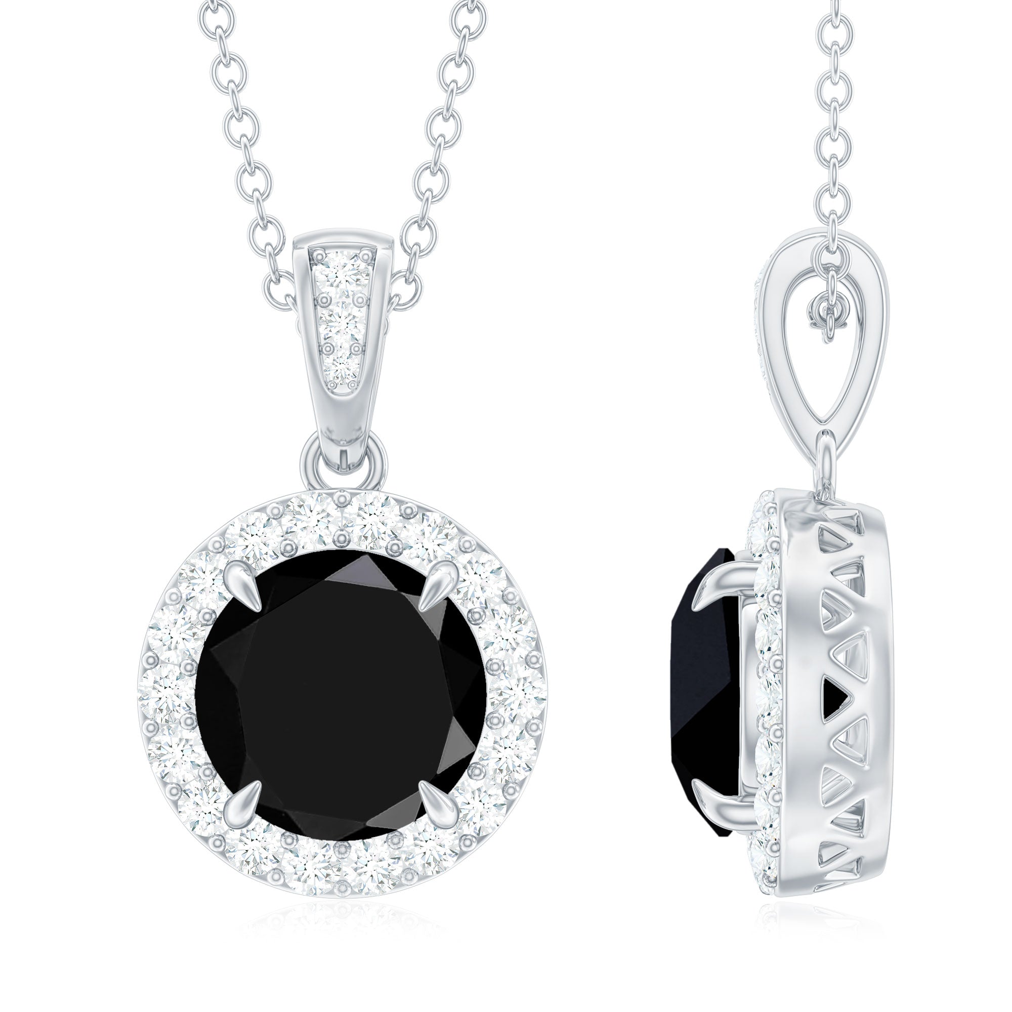 Black and online white genuine diamond pendant