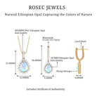 Ethiopian Opal and Moissanite Teardrop Jewelry Set Ethiopian Opal - ( AAA ) - Quality - Rosec Jewels