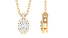 Oval Cut Real Diamond Halo Pendant Diamond - ( HI-SI ) - Color and Clarity - Rosec Jewels