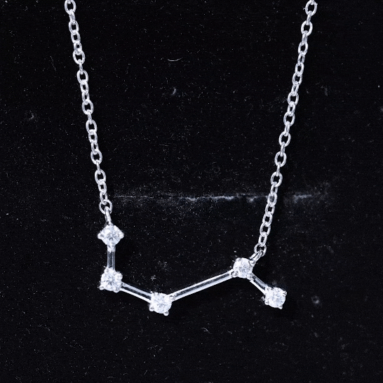 Certified Moissanite Aries Constellation Pendant Necklace - Rosec Jewels