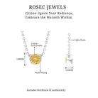 Real Round Cut Citrine Solitaire Necklace - Rosec Jewels