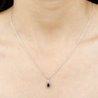 Pear Shape Black Onyx Solitaire Pendant with Diamond Black Onyx - ( AAA ) - Quality - Rosec Jewels