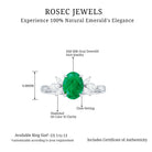 1.5 CT Oval shape Emerald Solitaire Ring with Diamond Emerald - ( AAA ) - Quality - Rosec Jewels