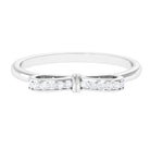 Natural and Certified Diamond Bow Promise Ring in Gold Diamond - ( HI-SI ) - Color and Clarity - Rosec Jewels