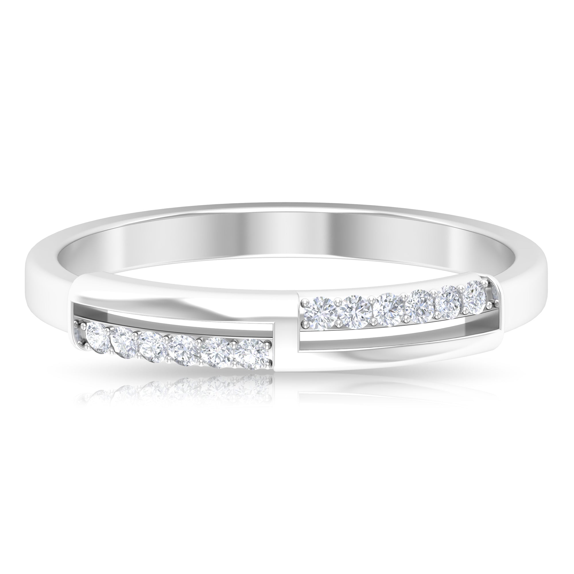 Round Diamond Band Ring in Prong Setting Diamond - ( HI-SI ) - Color and Clarity - Rosec Jewels