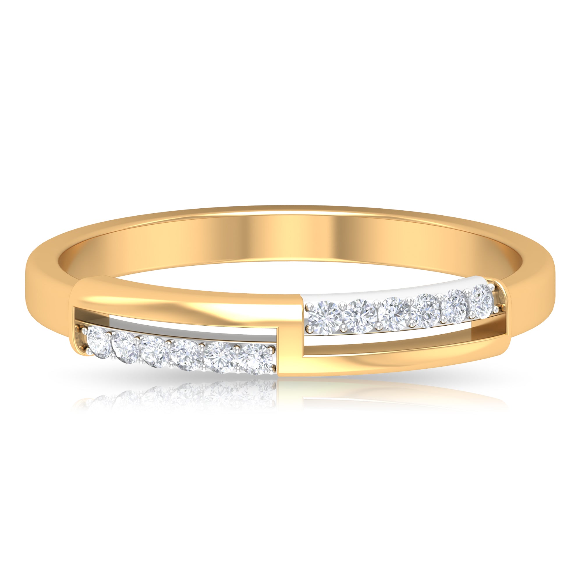 Round Diamond Band Ring in Prong Setting Diamond - ( HI-SI ) - Color and Clarity - Rosec Jewels