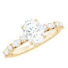 Rosec Jewels-2 CT Oval Moissanite Solitaire Engagement Ring in Claw Setting