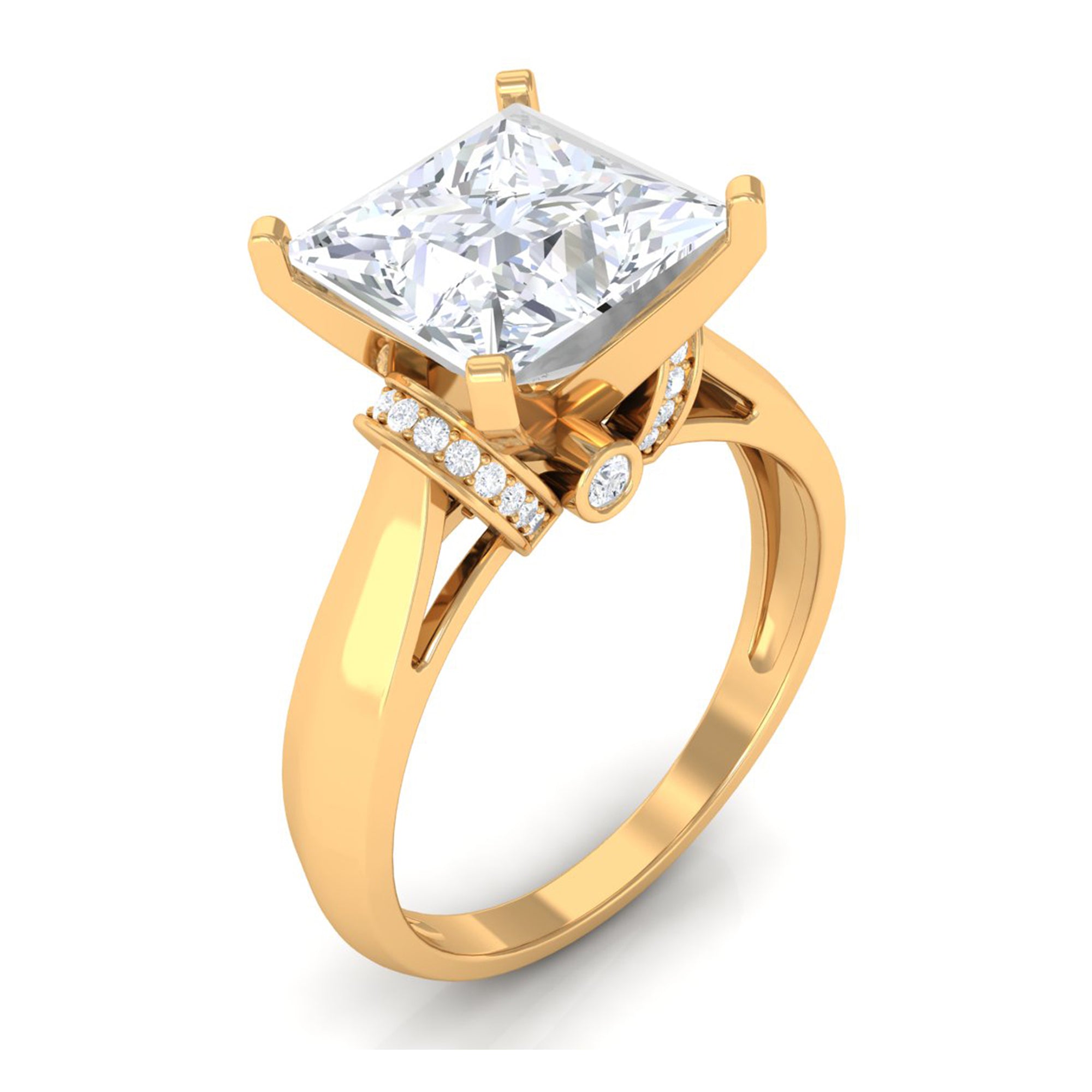 Moissanite Solitaire Simple Engagement Ring Moissanite - ( D-VS1 ) - Color and Clarity - Rosec Jewels