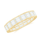 Baguette Cut Certified Moissanite Two Row Eternity Band Moissanite - ( D-VS1 ) - Color and Clarity - Rosec Jewels