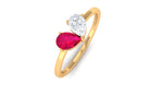 Real Ruby Toi Et Moi Promise Ring Ruby - ( AAA ) - Quality - Rosec Jewels