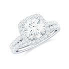 Rosec Jewels-3.25 CT Round Certified Moissanite Wedding Ring Set with Halo