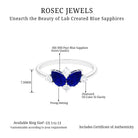 Lab Created Blue Sapphire and Diamond Cluster Ring Lab Created Blue Sapphire - ( AAAA ) - Quality - Rosec Jewels