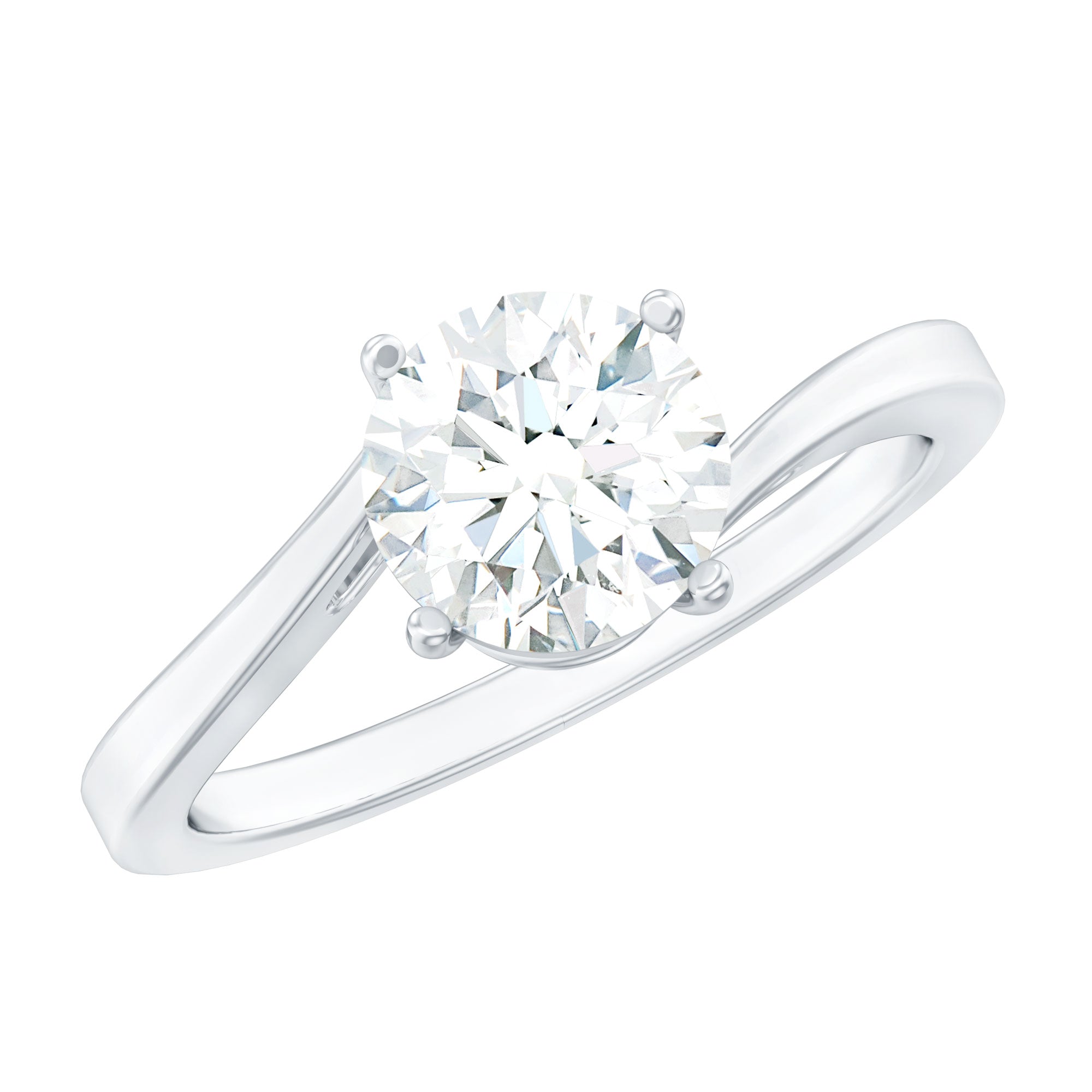 Sterling Silver Bypass shops Solitaire Ring SR-2119