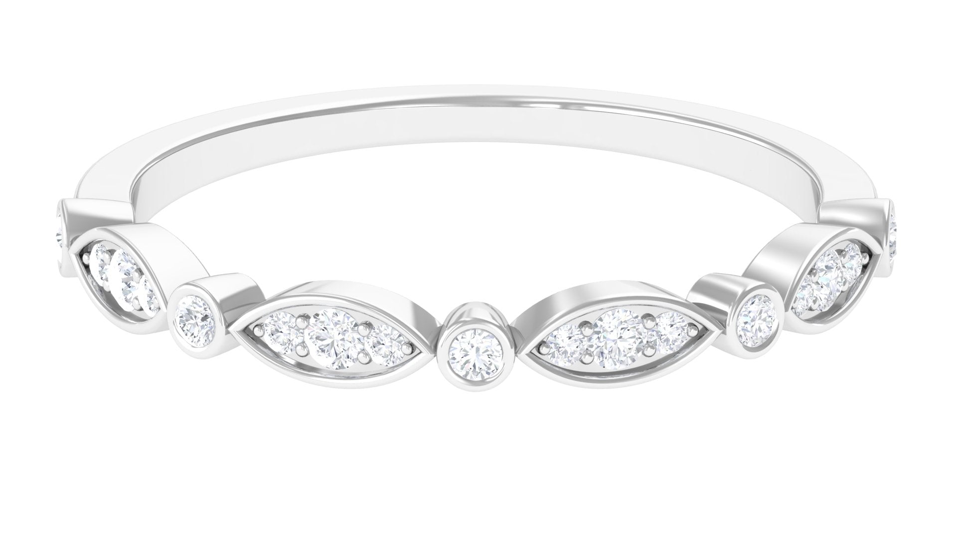 Natural Diamond Half Eternity Anniversary Ring Diamond - ( HI-SI ) - Color and Clarity - Rosec Jewels