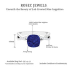 Cushion Cut Solitaire Lab Grown Blue Sapphire Infinity Engagement Ring Lab Created Blue Sapphire - ( AAAA ) - Quality - Rosec Jewels