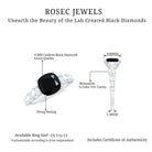 Lab Grown Black Diamond Solitaire Ring with Moissanite Lab Created Black Diamond - ( AAAA ) - Quality - Rosec Jewels