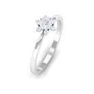Round Moissanite Flower Promise Ring Moissanite - ( D-VS1 ) - Color and Clarity - Rosec Jewels